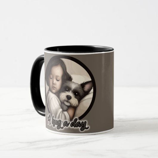 Een hond op een dag mok (Voorkant links)