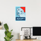 Een hond-Poster aannemen Poster (Thuiskantoor)