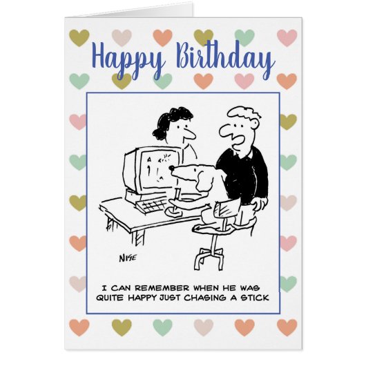 Een hond speelt computergames (Voorkant)