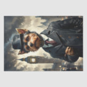 Een hond uit Yorkshire in Londen - Decoupage - Tissuepapier (Voorkant)