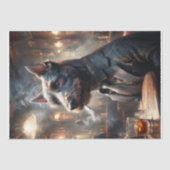 Een hond van Scott Terrier deed onderzoek in een p Tissuepapier (Voorkant)