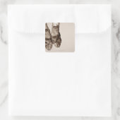 Een hond vierkante sticker (Tas)