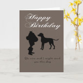 Een hond voor je verjaardag, als het leuk is kaart (Gele Bloem)