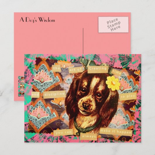 Een hond-wijsheid - Vintage Briefkaart (Voorkant / Achterkant)