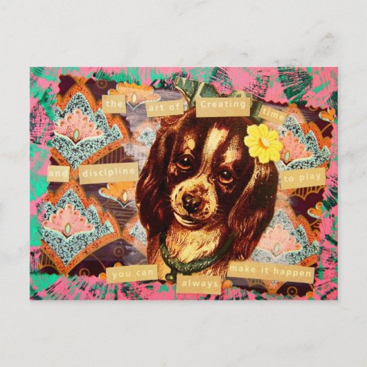 Een hond-wijsheid - Vintage Briefkaart (Voorkant)