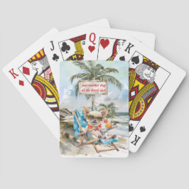 Een hondendag op het strand Vaderdag Pokerkaarten