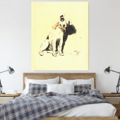 Een hondendag PL 02 (1902) Cecil Charles Windsor Canvas Afdruk (Insitu (Slaapkamer))