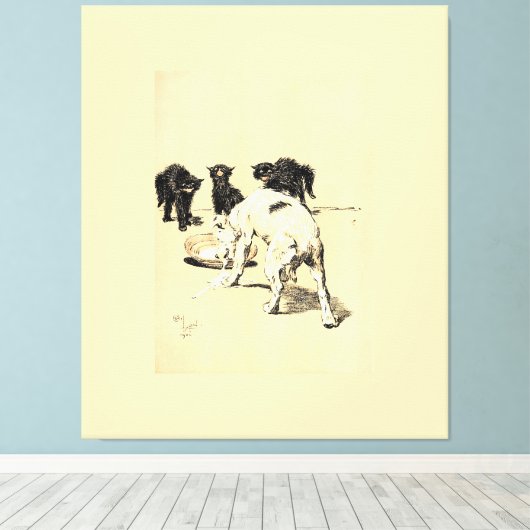 Een hondendag PL 03 (1902) Cecil Charles wandtapij Canvas Afdruk (Insitu (Houten vloer))