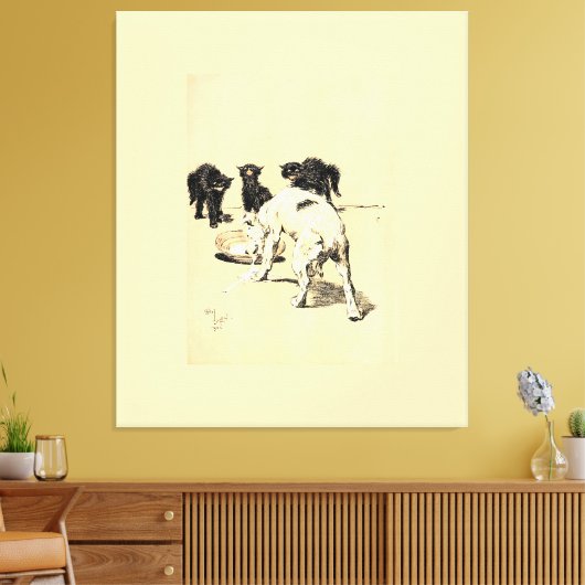 Een hondendag PL 03 (1902) Cecil Charles wandtapij Canvas Afdruk (Insitu (Woonkamer))