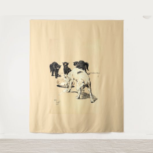 Een hondendag PL 03 (1902) Cecil Charles wandtapij Wandkleed (Voorkant)