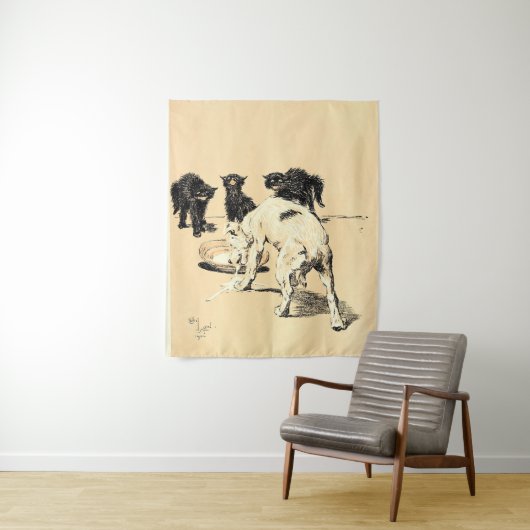 Een hondendag PL 03 (1902) Cecil Charles Windsor Wandkleed (In situ)