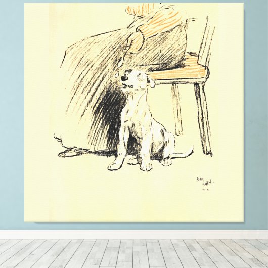 Een hondendag PL 12 (1902) Cecil Charles Windsor Canvas Afdruk (Insitu (Houten vloer))