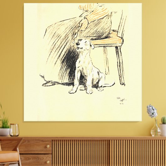 Een hondendag PL 12 (1902) Cecil Charles Windsor Canvas Afdruk (Insitu (Woonkamer))