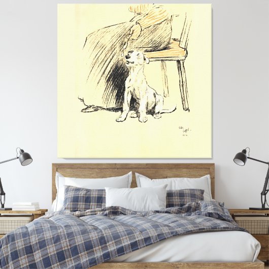 Een hondendag PL 12 (1902) Cecil Charles Windsor Canvas Afdruk (Insitu (Slaapkamer))