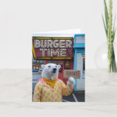 Een hongerig Polar Beer in een Polka Dot Jacket Kaart (Voorkant)