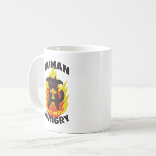 Een hongerige en boze kat. Gemene kat. Angry Cat Koffiemok (Voorkant links)