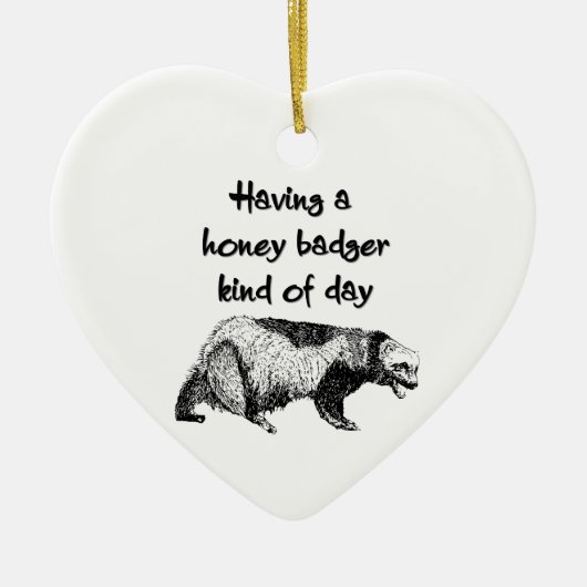 Een honingbadger, een soort dag keramisch ornament (Voorkant)