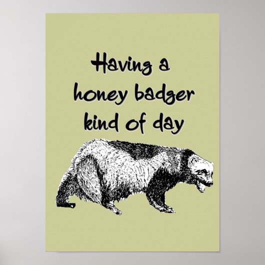 Een honingbadger, een soort dag poster (Voorkant)