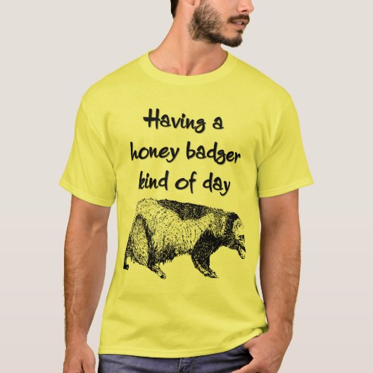 Een honingbadger, een soort dag t-shirt (Voorkant)