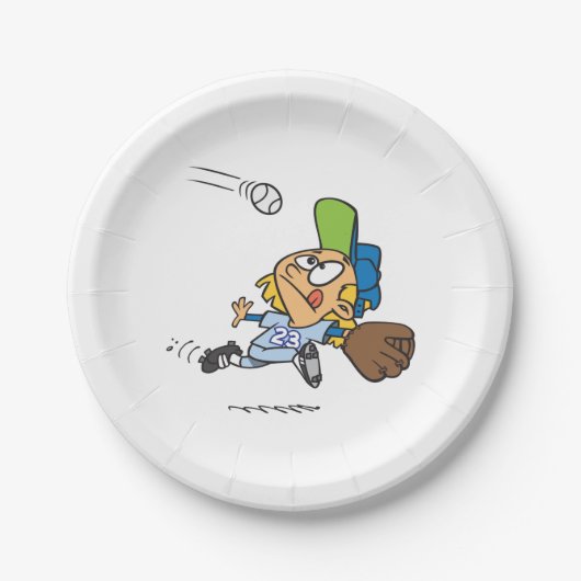 Een honkbal vangen papieren bordje (Voorkant)