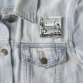 Een hoofddame van Pomeiock Vierkante Button 5,1 Cm (In situ)