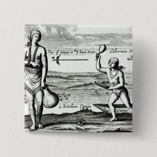Een hoofddame van Pomeiock Vierkante Button 5,1 Cm (Voorkant)