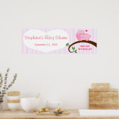 Een hoofdje van een Baby shower roze eigenaar bann Poster (Keuken)
