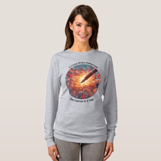 Een hoofdstuk tegelijk vrouwen schrijfster T-shirt (Voorkant volledig)