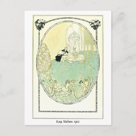 Een hooggeboren koppel en speelse nonnen dansen briefkaart (Voorkant)