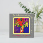 Een hoop bloemen in een vaas - gelukkige moederdag kaart (Staand voorkant)