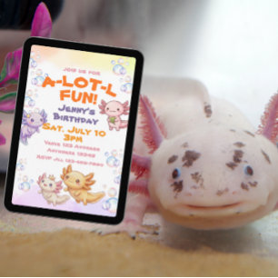 Een hoop leuk Kawaii Axolotl Verjaardag Kaart