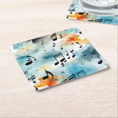 Een hoop muzieknoten kartonnen onderzetters (Schuin)