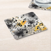 Een hoop muzieknoten kartonnen onderzetters (Schuin)