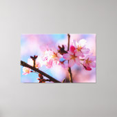 Een hoop Sakura-bloemen in een schaduw van een boo Canvas Afdruk (Voorkant)