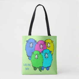 Een hoop schattige, vlotte, leuke schapen met jouw tote bag