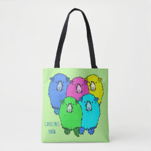 Een hoop schattige, vlotte, leuke schapen met jouw tote bag