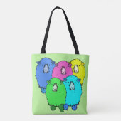 Een hoop schattige, vlotte, leuke schapen met jouw tote bag (Achterkant)