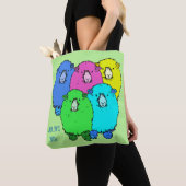 Een hoop schattige, vlotte, leuke schapen met jouw tote bag (Dichtbij)