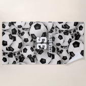 een hoop voetballen leuk sportpatroon strandlaken (Voorkant)