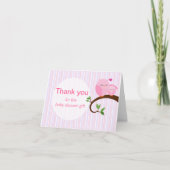 Een hoot van een Baby shower roze uilen dank u Bedankkaart (Voorkant)