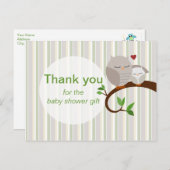 Een hoot van een uil Baby shower Dank u Briefkaart (Voorkant / Achterkant)