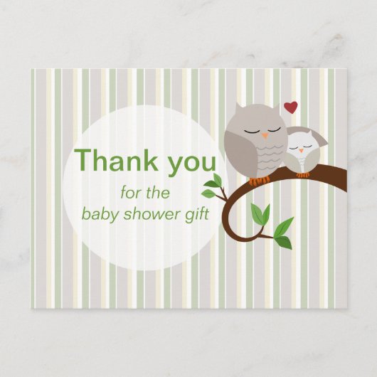 Een hoot van een uil Baby shower Dank u Briefkaart (Voorkant)