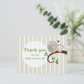 Een hoot van een uil Baby shower Dank u Briefkaart (Staand voorkant)