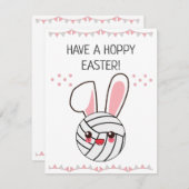 Een Hoppy Easter Kawaii volleybal Bunny Feestdagenkaart (Voorkant / Achterkant)