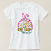 Een Hoppy Teacher Easter Rainbow Glitter T-shirt (Design voorkant)