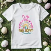 Een Hoppy Teacher Easter Rainbow Glitter T-shirt