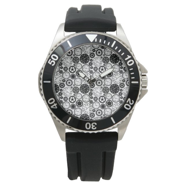 Een horloge met een zwarte band (Voorkant)