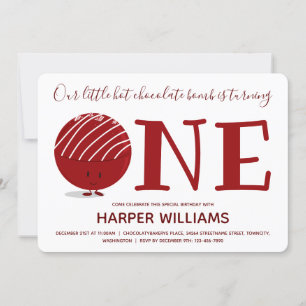 Eén hot Chocolate Bomb First Birthday Kaart