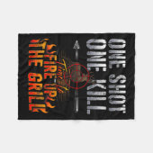Eén hot One Kill Fire Grill Deer Hunting Fleece Deken (Voorkant (Horizontaal))