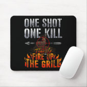 Eén hot One Kill Fire Grill Deer Hunting Muismat (Met muis)